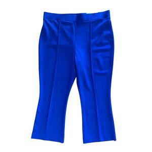 NWT Liz Claiborne Royal Blue Kick Flare Crop Mid-Rise Stretch Pants Size XL NEW